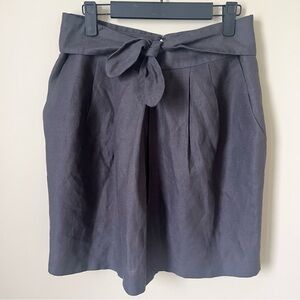 Jodi Arnold Dark Gray Linen Skirt with Pockets